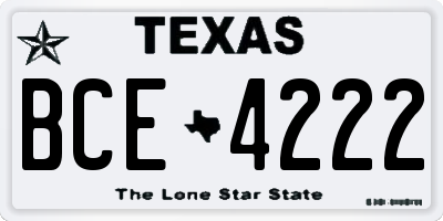 TX license plate BCE4222