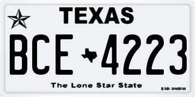 TX license plate BCE4223