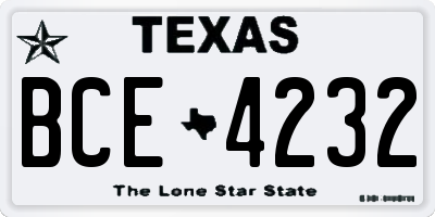 TX license plate BCE4232