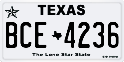 TX license plate BCE4236