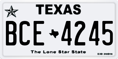 TX license plate BCE4245