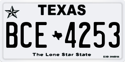 TX license plate BCE4253