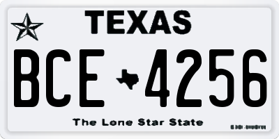 TX license plate BCE4256