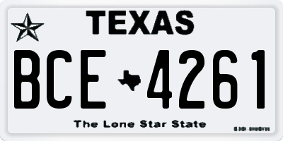 TX license plate BCE4261