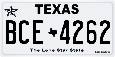 TX license plate BCE4262