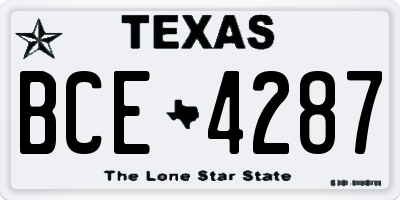 TX license plate BCE4287