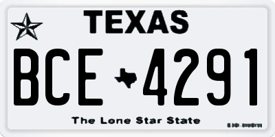 TX license plate BCE4291