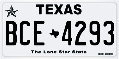 TX license plate BCE4293