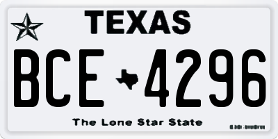 TX license plate BCE4296