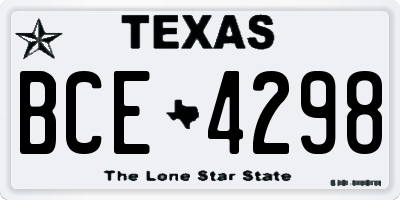 TX license plate BCE4298