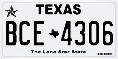 TX license plate BCE4306