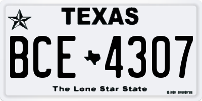 TX license plate BCE4307