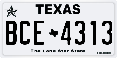 TX license plate BCE4313