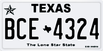 TX license plate BCE4324