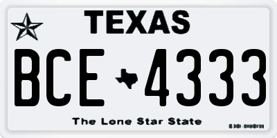 TX license plate BCE4333