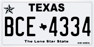 TX license plate BCE4334