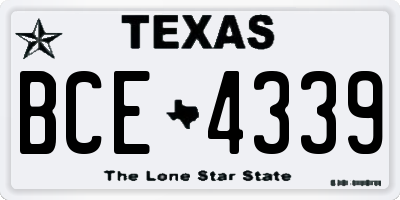 TX license plate BCE4339