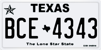 TX license plate BCE4343