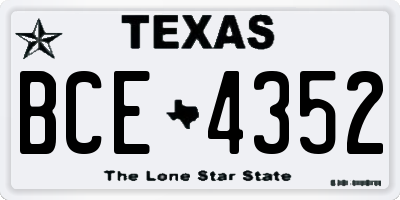 TX license plate BCE4352