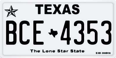 TX license plate BCE4353