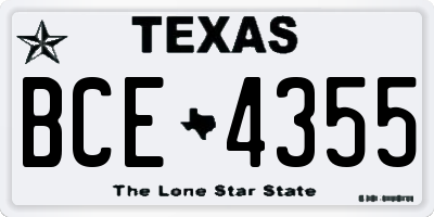 TX license plate BCE4355