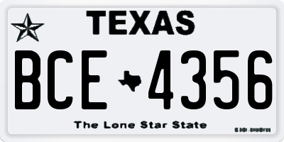 TX license plate BCE4356