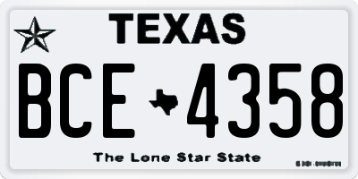 TX license plate BCE4358