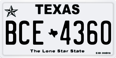 TX license plate BCE4360