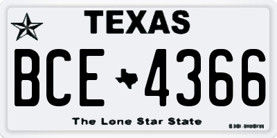 TX license plate BCE4366