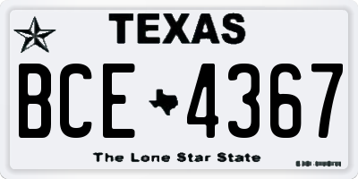 TX license plate BCE4367