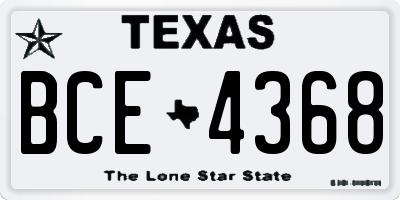 TX license plate BCE4368