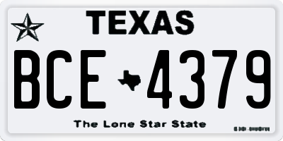 TX license plate BCE4379