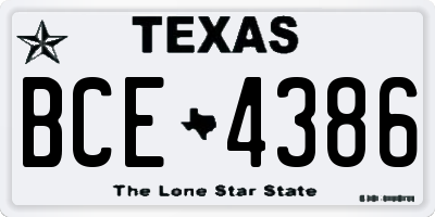 TX license plate BCE4386
