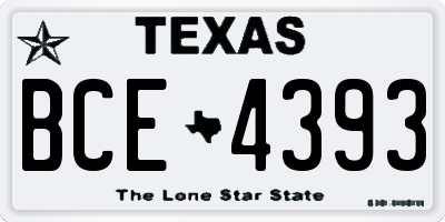 TX license plate BCE4393
