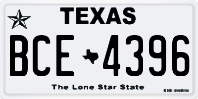 TX license plate BCE4396
