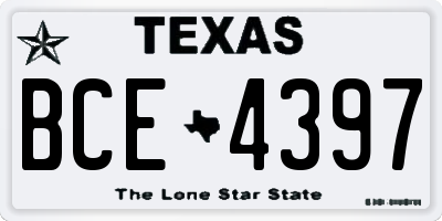 TX license plate BCE4397