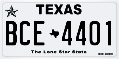 TX license plate BCE4401
