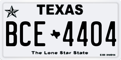 TX license plate BCE4404