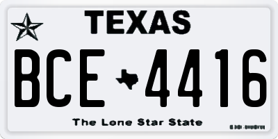TX license plate BCE4416
