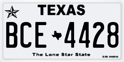 TX license plate BCE4428