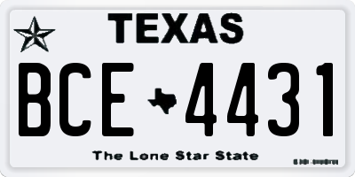 TX license plate BCE4431