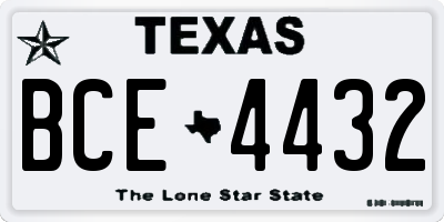 TX license plate BCE4432
