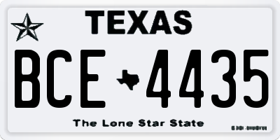 TX license plate BCE4435