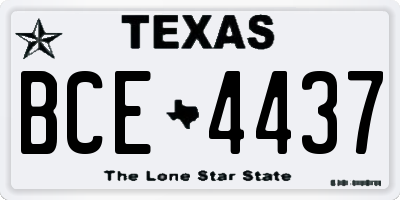 TX license plate BCE4437