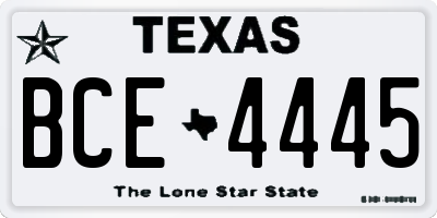 TX license plate BCE4445