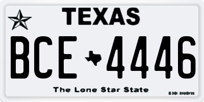 TX license plate BCE4446