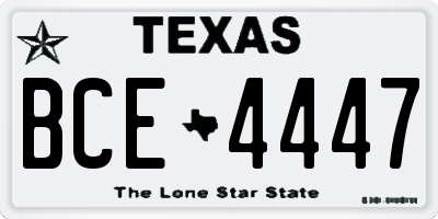 TX license plate BCE4447