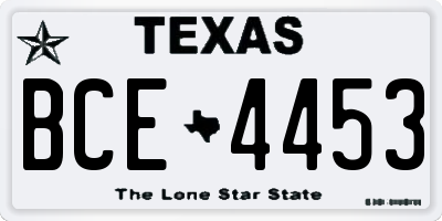 TX license plate BCE4453