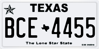 TX license plate BCE4455