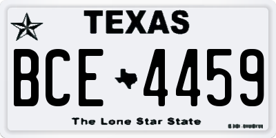TX license plate BCE4459